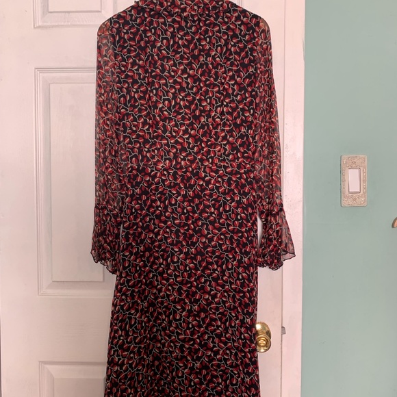 Anna Sui, Wrapped Bohemian Silk Chiffon Dress SIZE 6 - Picture 3 of 8